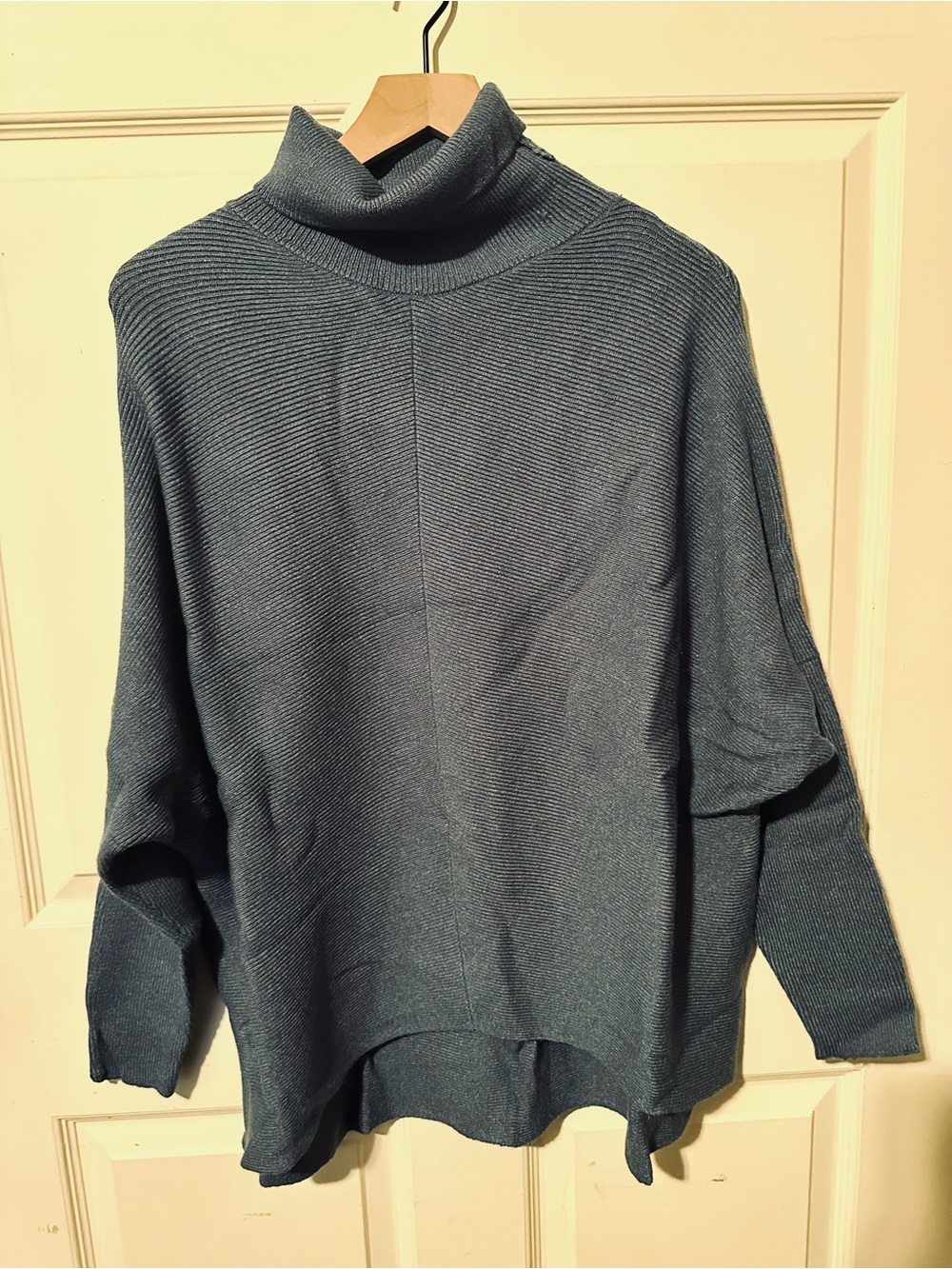 Boutique | Sweater | Slate Blue Oversized Cowl-neck Sweater
